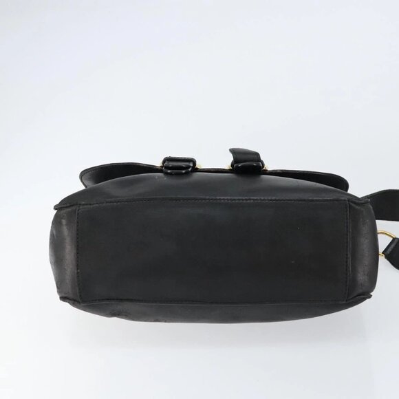 GUCCI Web Sherry Line Shoulder Bag Leather Black Gold Red Auth 154664 - Picture 10 of 15